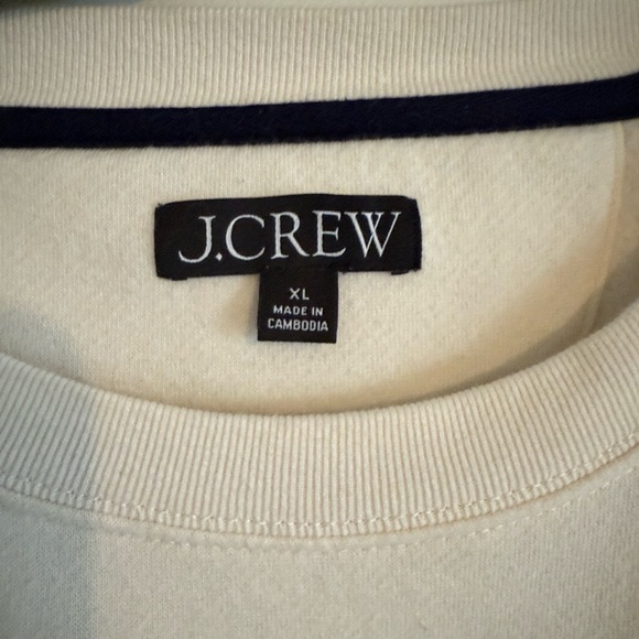 J. Crew Cream Sweatshirt with Button Details - Picture 2 of 7